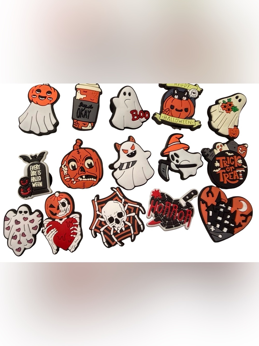 Halloween Croc Jibbitz Charm Bundle Spooky Ghost Pumpkin Shoe Charms